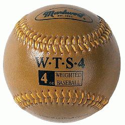 ort Weighted 9 Leather Covered Training Baseball (4 OZ) : B